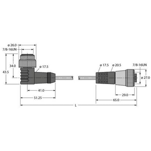 B-Ware Turck U2725 Sensorsteckverbinder Aktoranschluss Steckverbinder Konfektioniert