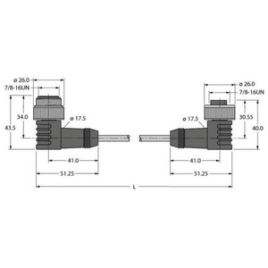 B-Ware Turck Steckverbinder Verbindungskabel Busleitung Bus System Industriekabel 2m