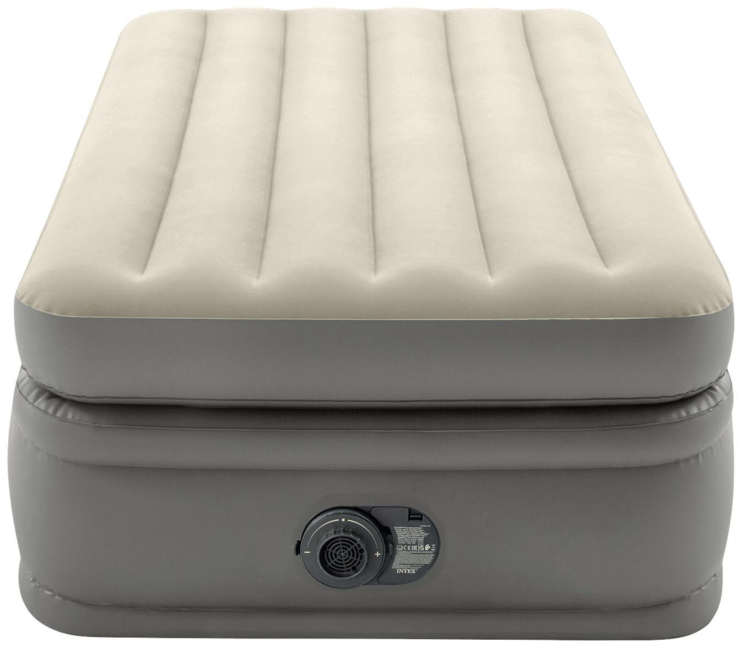 Intex Twin Comfort Elevated Airbed Luftbett 220 240 V Interne Pumpe Beige Braun   B-Ware - 6941057422923