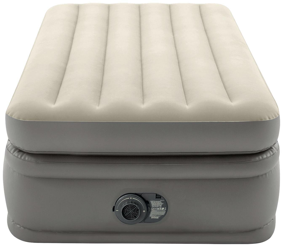 Intex Twin Comfort Elevated Airbed Luftbett 220 240 V Interne Pumpe Beige Braun   B-Ware - 6941057422923