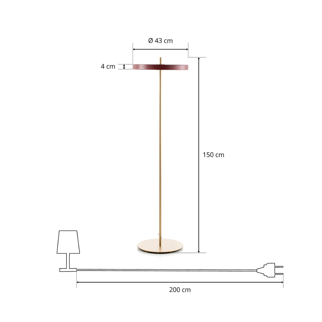 Umage Asteria Stehlampe Bodenleuchte Led Rubinrot 3000 K Siehe Text/Foto B-Ware - 5710302023410