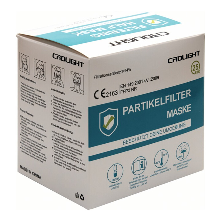 B-Ware Unbekannt Atemschutzmaske Maske Ffp2 Nr Faltbar Ohne Ausatemventil 25 Stück Box - 10110085916542