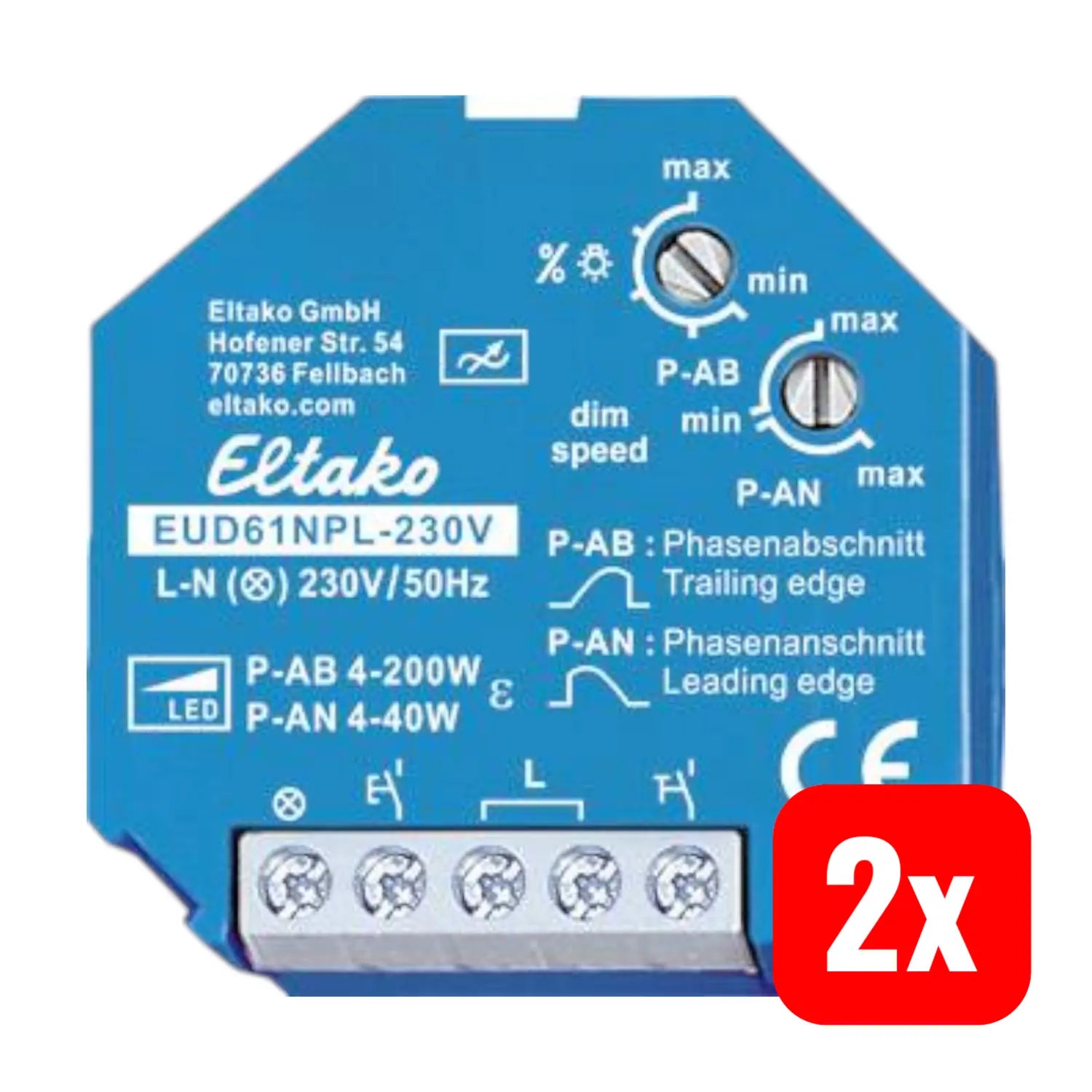 B-Ware Eltako 61100832 Universal Dimmer Blue 230 V Ohne N Anschluss Unterputz 2 Stück - 4010312109618