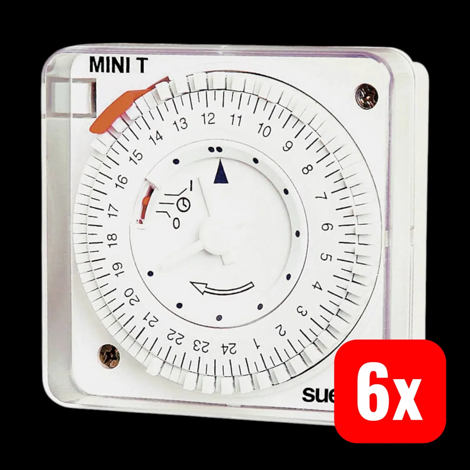 B-Ware Suevia Practic D Aufputz Zeitschaltuhr Analog 230 V/Ac 16 A/230 V 6 Stück - 8426709800314