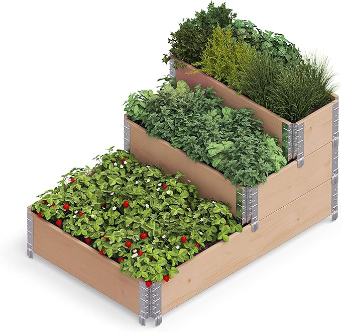 Upyard Hochbeet Pflanzkasten Gartenbeet Hochbeet Naturholz Braun 120x80x58 B-Ware - 4752196001441