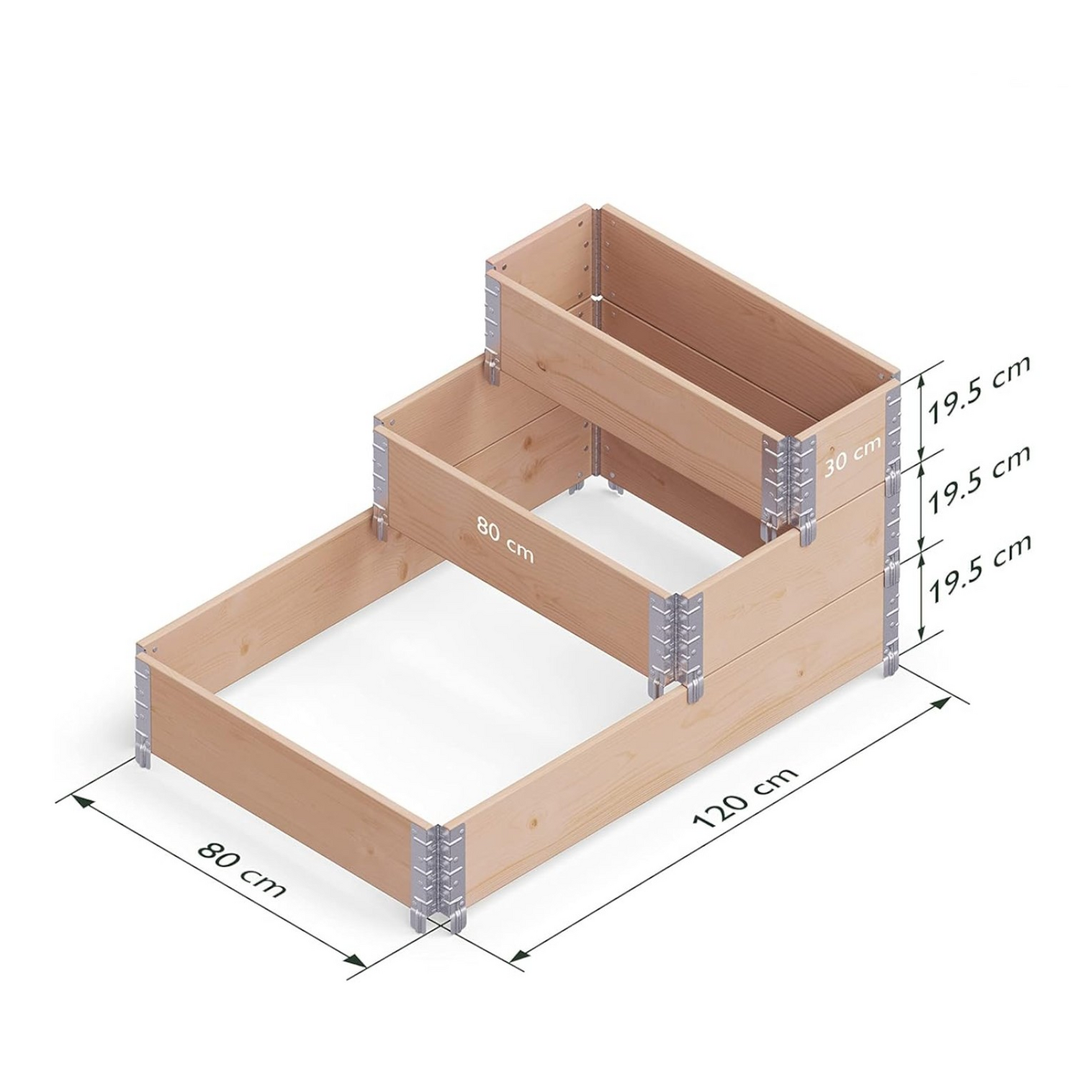 Upyard Hochbeet Pflanzkasten Gartenbeet Hochbeet Naturholz Braun 120x80x58 B-Ware - 4752196001441