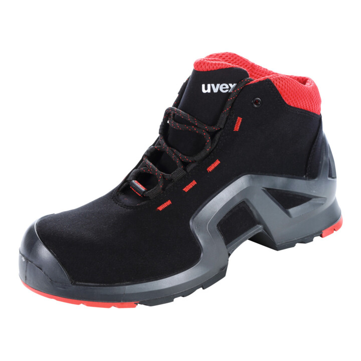 B-Ware Uvex Schnürstiefel Sicherheitsschuh Arbeitsschuhe Schwarz Rot S3 Größe 41