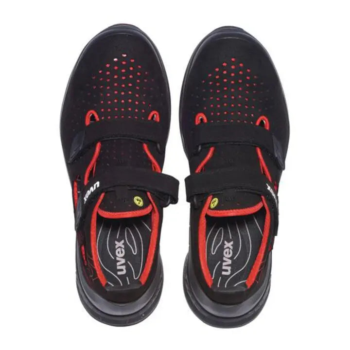 B-Ware Uvex Sandalen Sicherheitsschuhe S1 P Src Arbeitsschuhe Mikrovelours Schwarz Gr.47 - 4031101839684