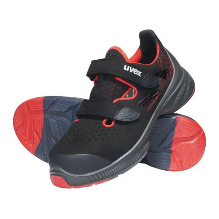 B-Ware Uvex Sandalen Sicherheitsschuhe S1 P Src Arbeitsschuhe Mikrovelours Schwarz Gr.47 - 4031101839684