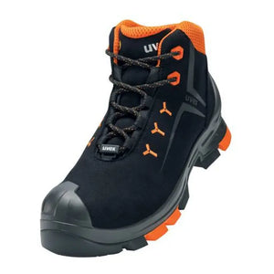 B-Ware Uvex Sicherheitsstiefel Stiefel Arbeitsschuhe Schwarz Mikrovelours Größe 45