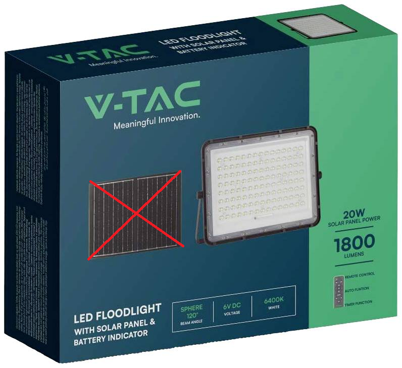V Tac Vt 180 W 7828 Solar Spot Solarlampe Solarleuchte Siehe Text/Foto B-Ware