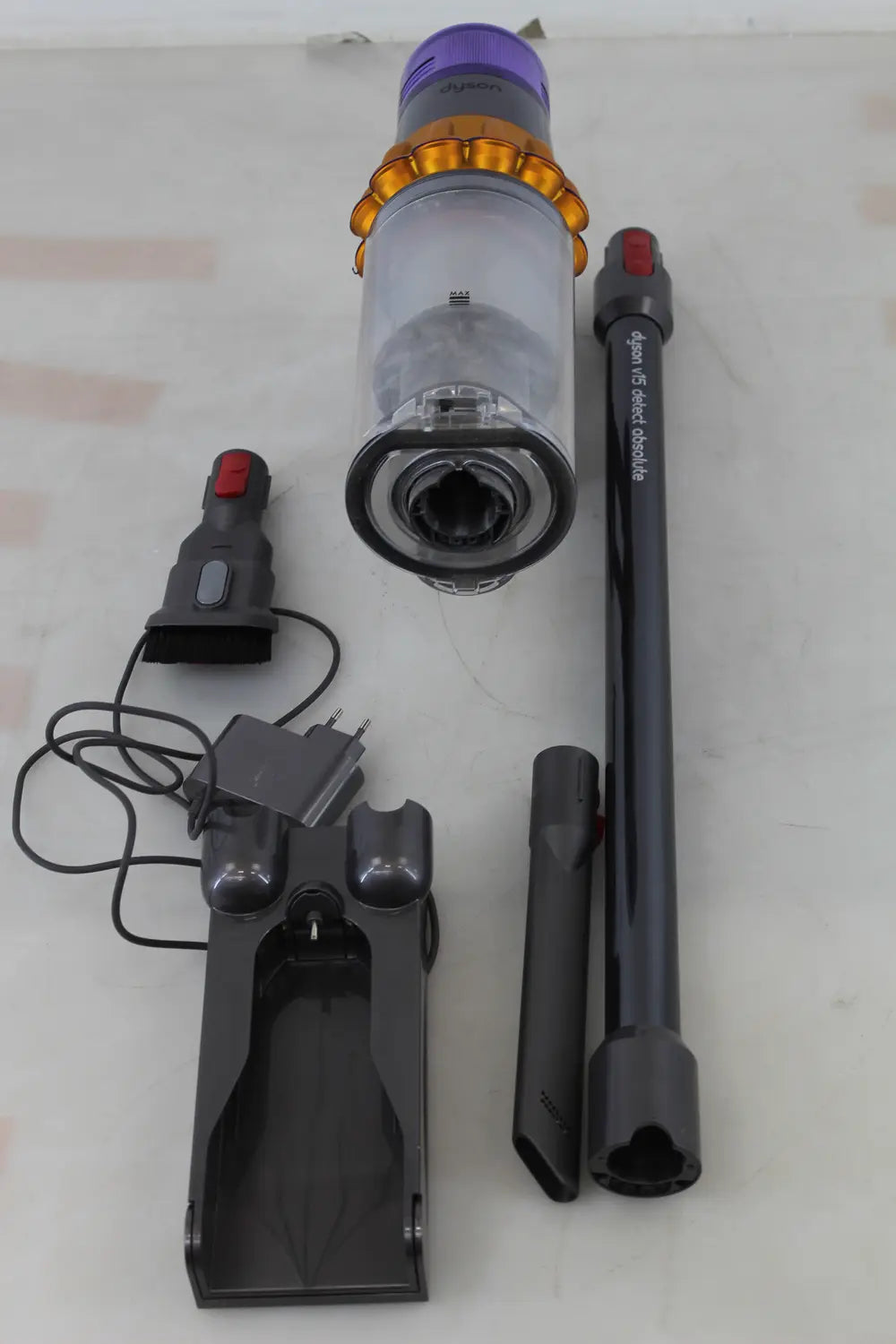 C-Ware Dyson V15 Detect Absolute Gelb Nickel Akku Sauger Reiniger Siehe Text/Foto - 5025155081754