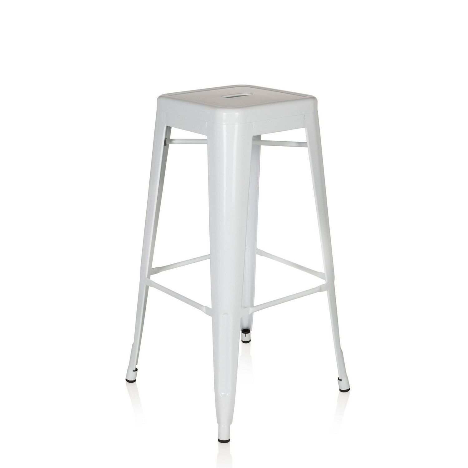 B-Ware Vantaggio High Barhocker Barstuhl Hocker Fußablage Bar Hocker Stuhl Weiß