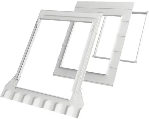 B-Ware Velux Eindeckrahmen Rahmen Dachfenster Grau Aluminium 114x118 Dämmanschluss - 5702326243912