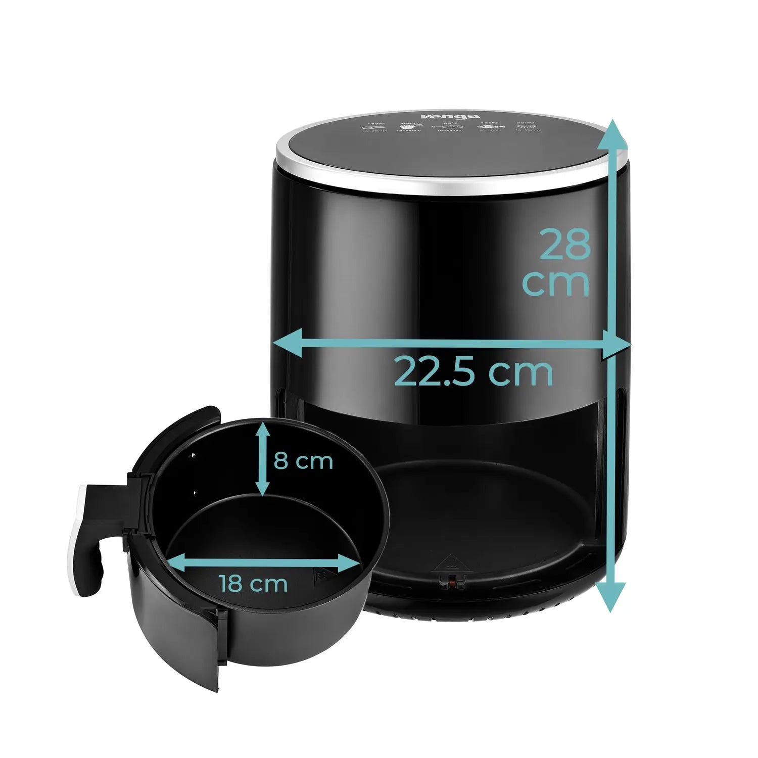 B-Ware Venga Heißluftfritteuse Fritteuse Airfryer 25l Thermostat 80–200°C Touchscreen - 5413346357625