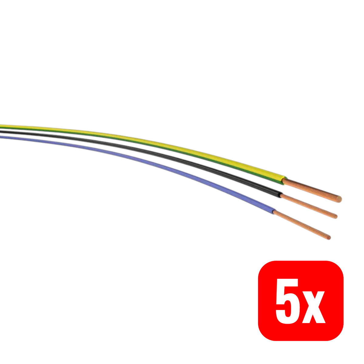 VER Aderleitung Installationsleitung Kabel Kupfer H05V-K 0,5 gelb 100 m 5 STÜCK - 2050011545647