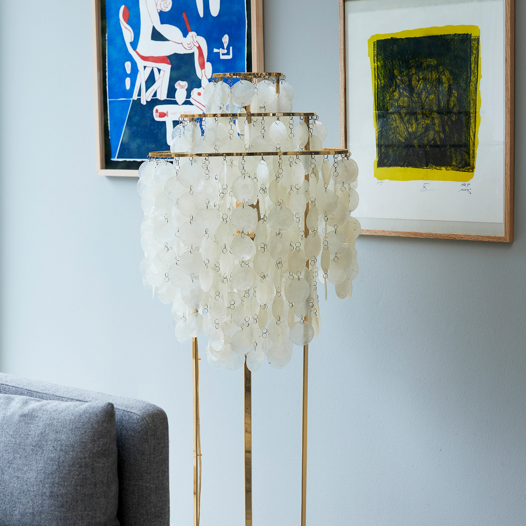 Verpan Stehleuchte Lampe Fun 1 Stm Messing E27 Schalter 120cm 40cm Muscheln B-Ware - 5702410368316