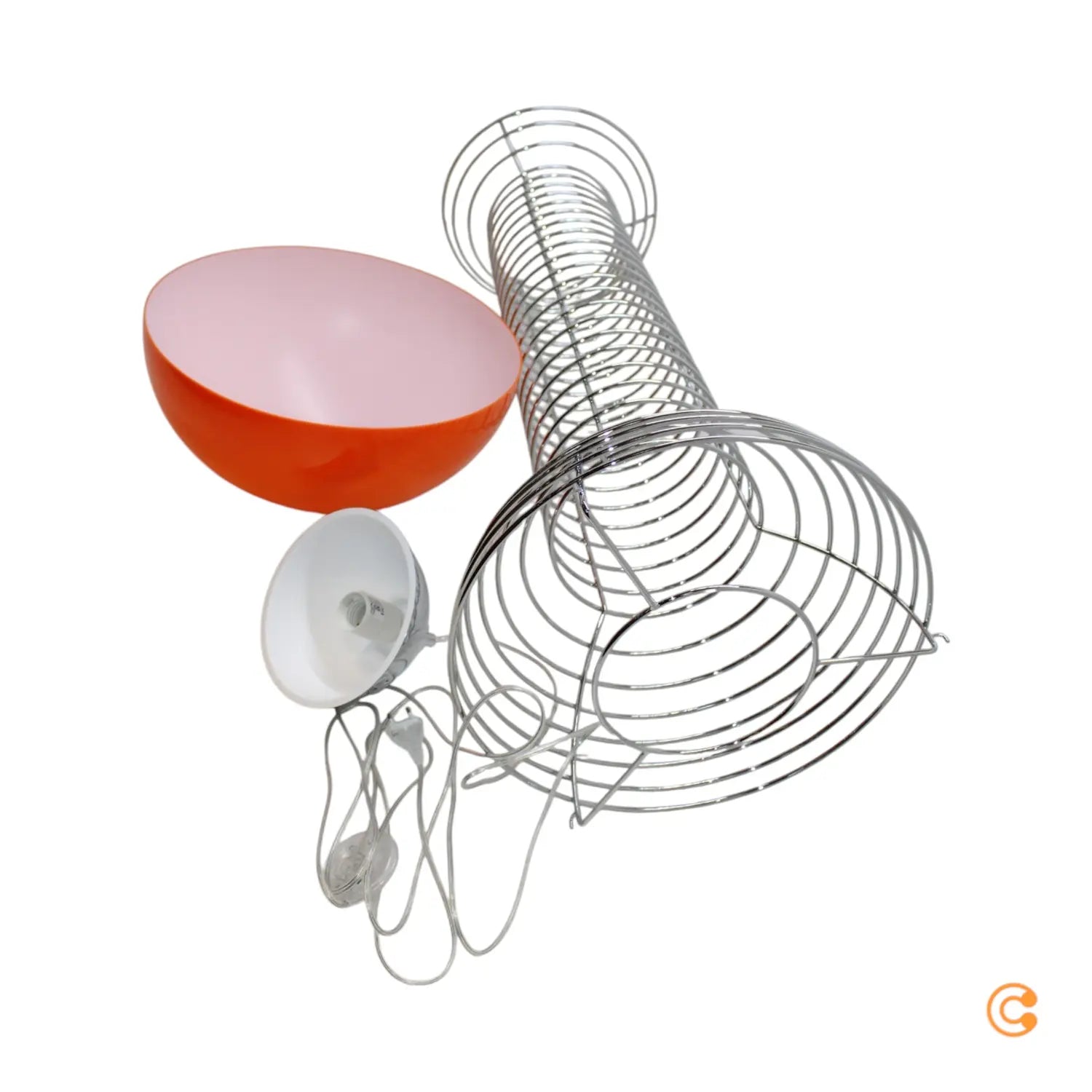 B-Ware Verpan Stehleuchte Standlampe Wire Leuchte Orange Kunststoff Stahl Chrom E27 Led - 5702410530959