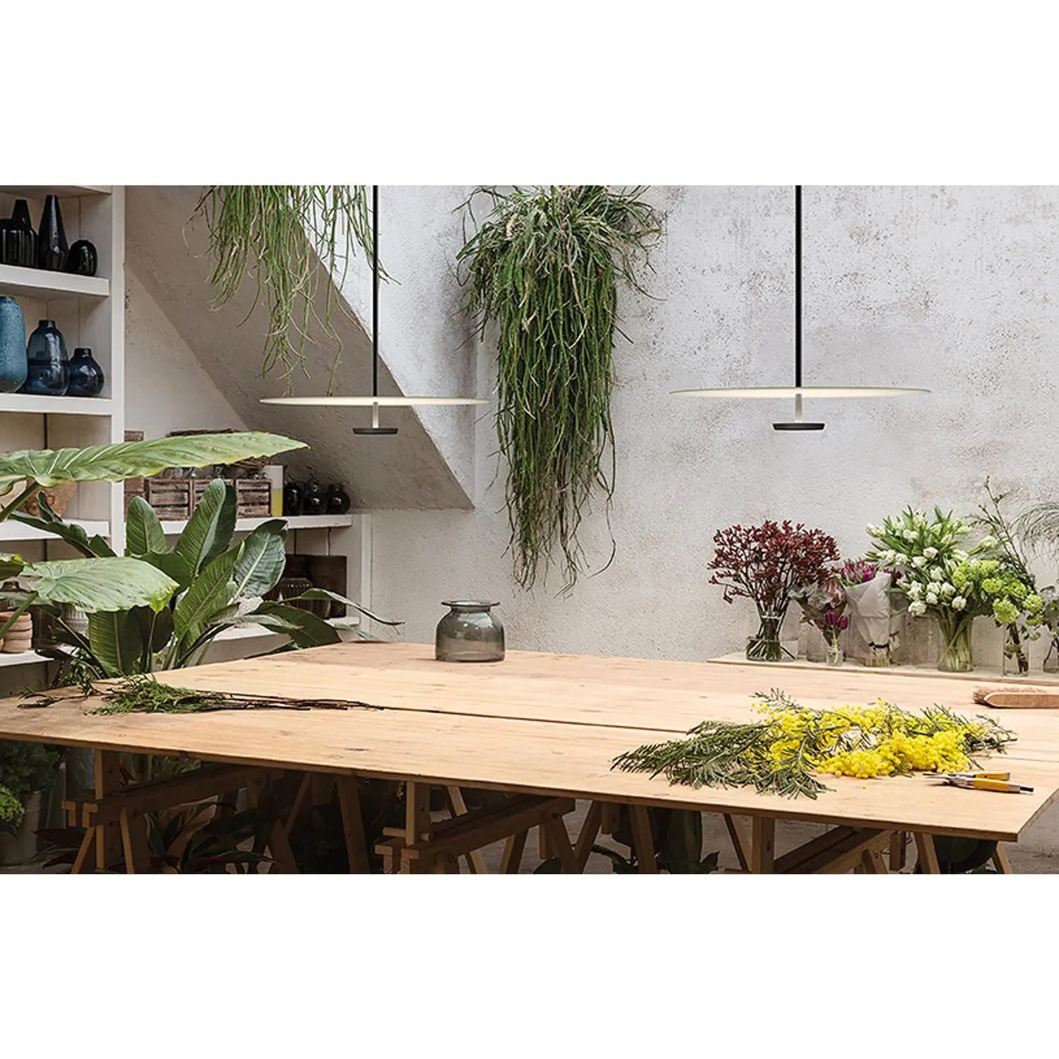 B-Ware Vibia Flat 5940 Pendelleuchte Creme Led Hängeleuchte Lampe Leuchte Deckenlampe - 1