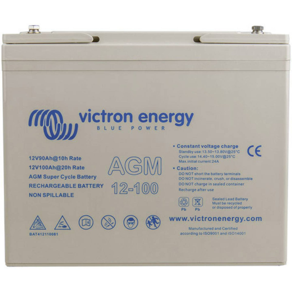 Victron Energy Bleiakku Batterie Akku AGM 12V 100Ah Super Cycle Hauptakku - 8719076039990