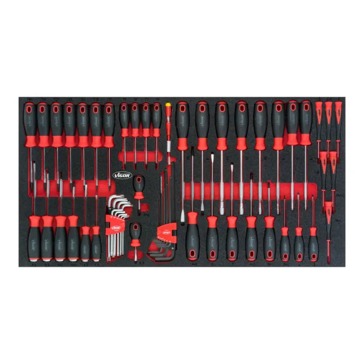 B-Ware Vigor Schraubendreher Satz Werkzeug Set V5170 Ordnungseinlage 60 Teilig - 4047728051712