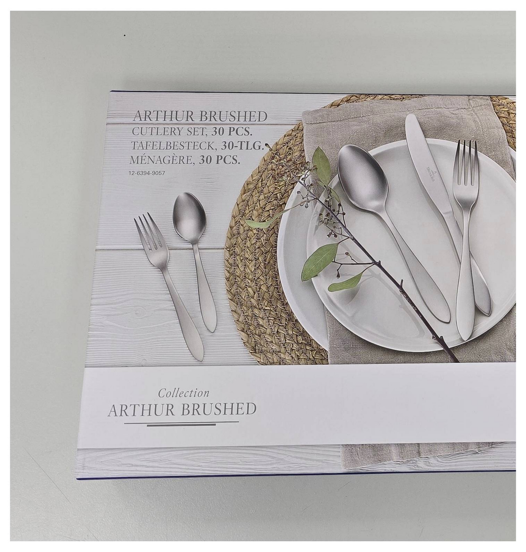 Villeroy & Boch Arthur Besteck Garnitur 30er Set Edelstahl Edelstahl Gebürstet B-Ware