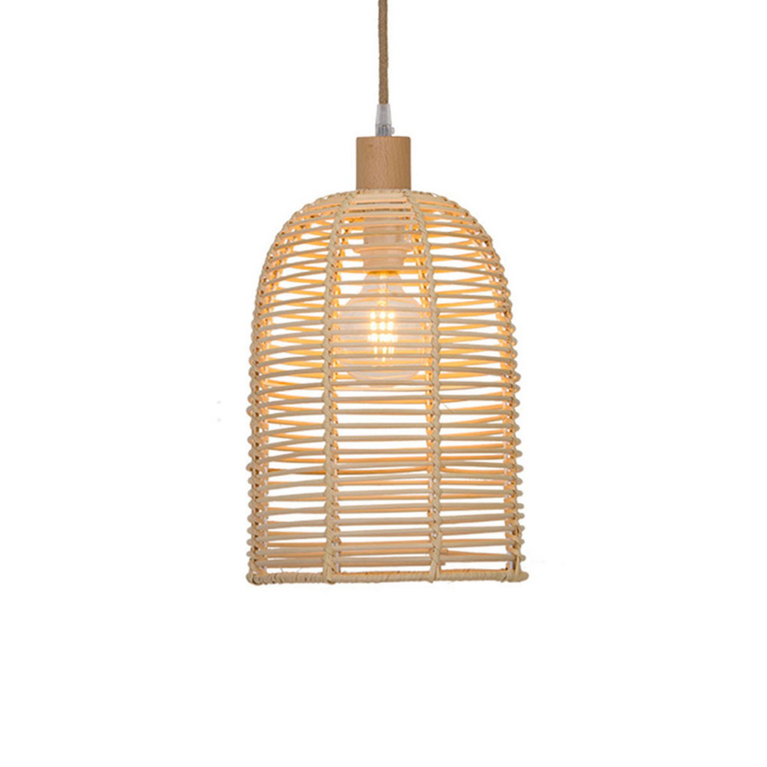 Viokef Hängeleuchte Hängelampe Bell Holz Hellbraun Rattan E27 Austauschbar Lampe B-Ware