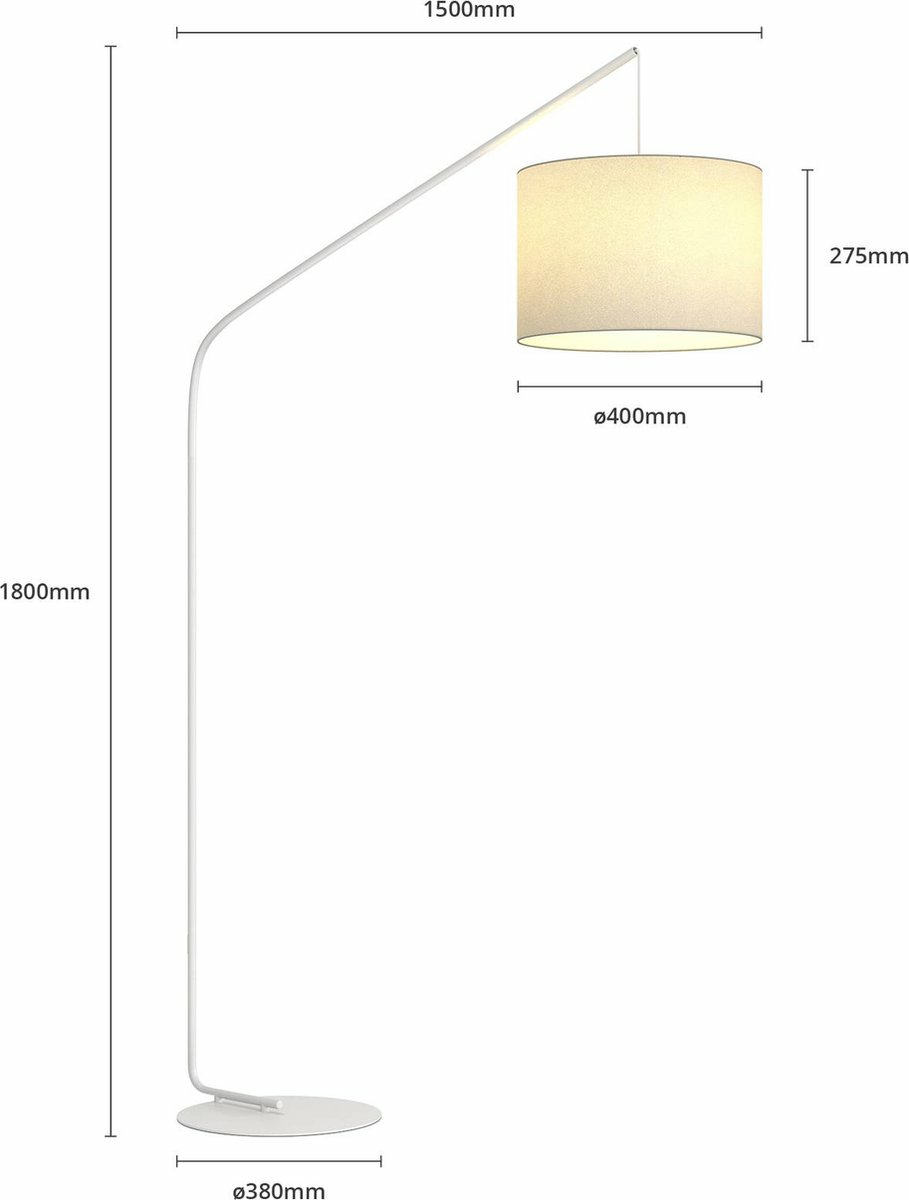 B-Ware Lindby Viskan Bogenstehleuchte Weiß Bogenlampe Stehlampe Standleuchte Lampe E27 - 4251096540345