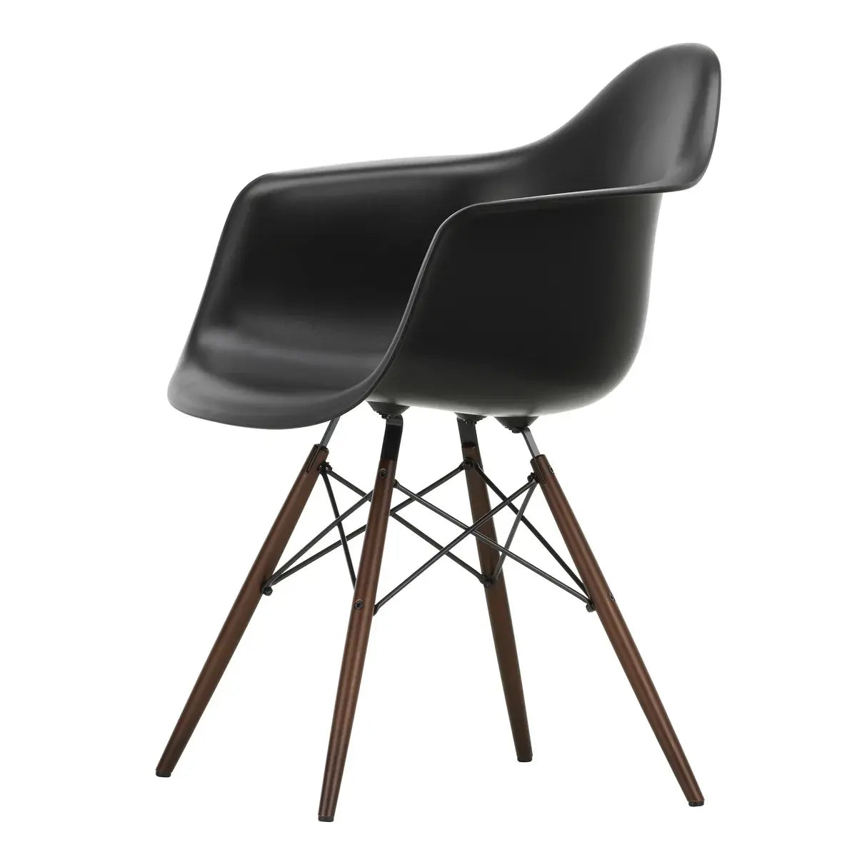 B-Ware Vitra Stuhl Sitzmöbel Eames Daw Kunststoffstuhl Tiefschwarz Ahorn Untergestell - 4055737350368