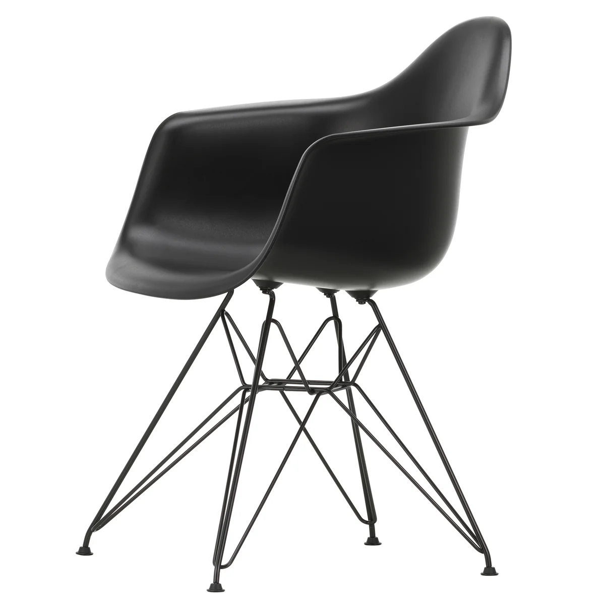 B-Ware Vitra Eames Plastic Armchair Sessel Schalenstuhl Dar Re Tiefschwarz Filzgleiter - 4055737193439