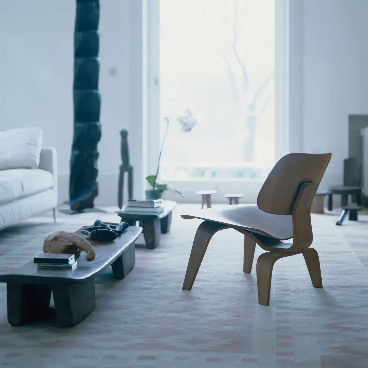 B-Ware Vitra Stuhl Sessel Plywood Group Lcw Esche Natur Furnier Holzstuhl Esszimmer