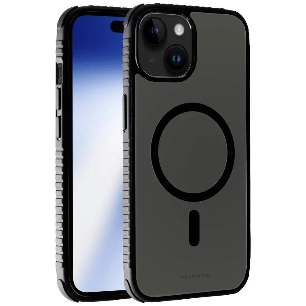 B-Ware Vivanco Rückcover Handyhülle Backcover I Phone 15 Mag Safe Schwarz Transparent - 4008928638899