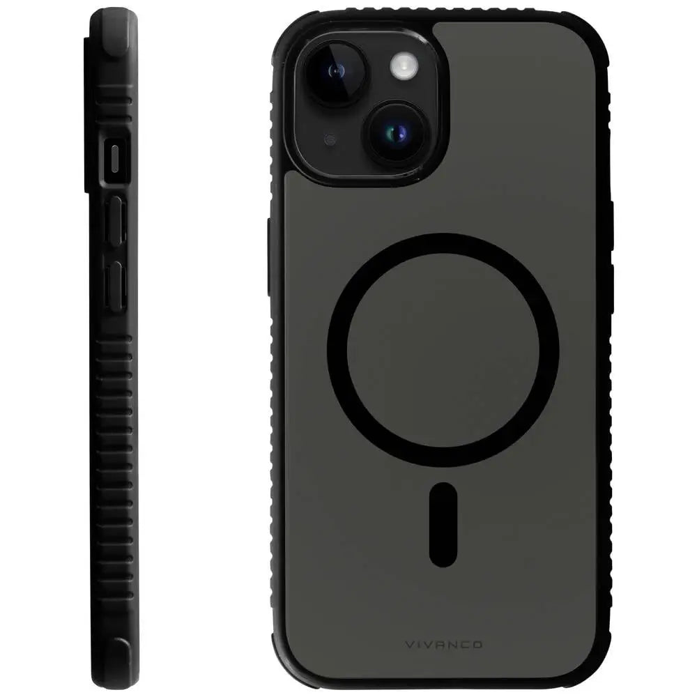 B-Ware Vivanco Rückcover Handyhülle Backcover I Phone 15 Mag Safe Schwarz Transparent - 4008928638899