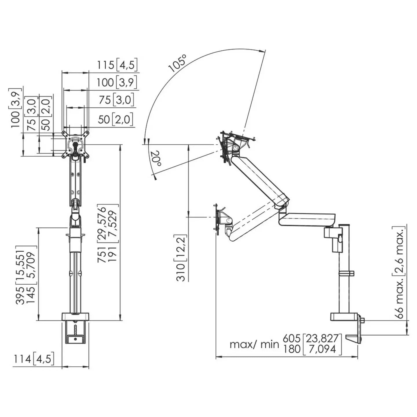 B-Ware Vogels Monitor Tischhalterung Monitorarm Momo Motion Plus Schwarz 43 Zoll - 8712285353628