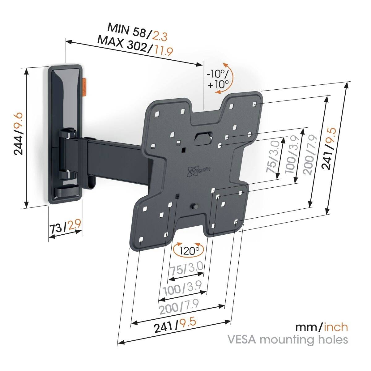 B-Ware Vogel's Tvm 3225 48,3 Cm   109,2 Cm Tv Wandhalterung Fernsehhalterung Halterung - 8712285347665
