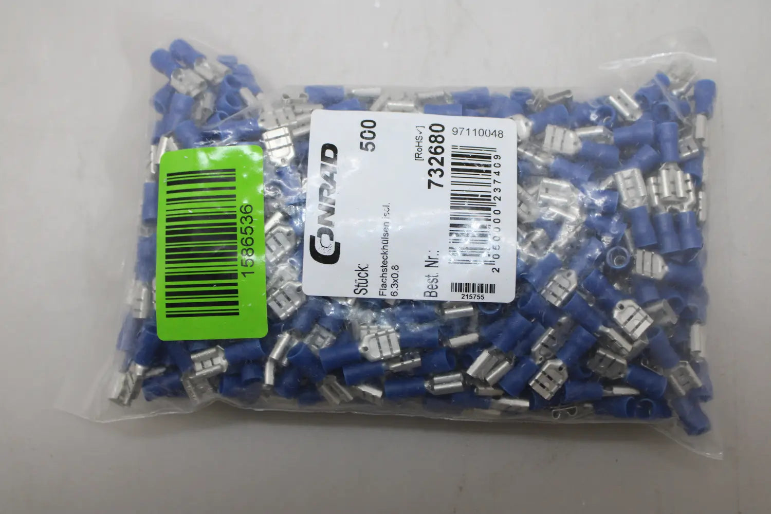 B-Ware Vogt Verbindungstechnik 3906 S 1 6. Mm 0.8mm 180 ° Flachsteckhülse 500 Stück - 2050000237409