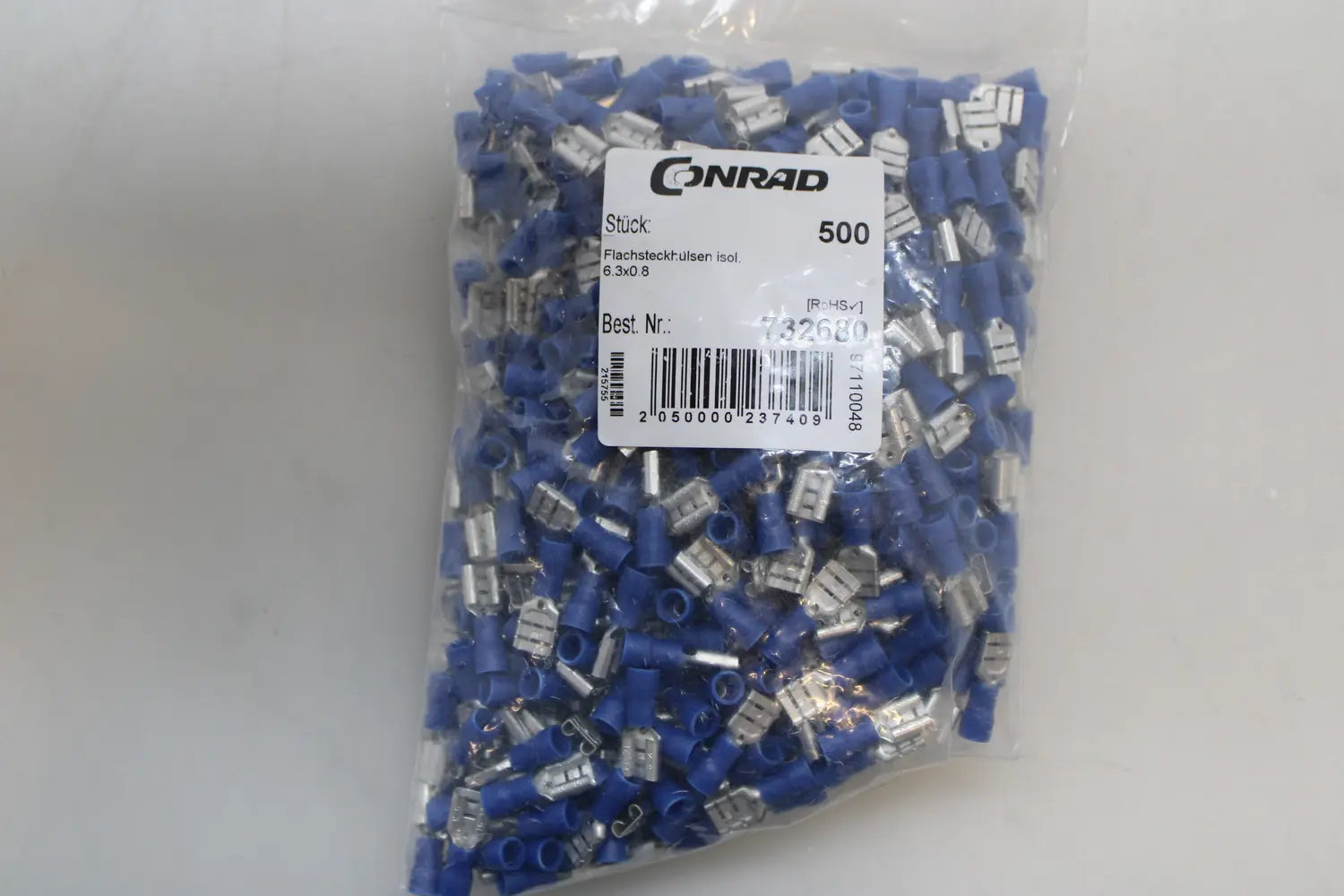 B-Ware Vogt Verbindungstechnik 3906 S 1 6.3 Mm 0.8 Mm 180 ° Teilisoliert 500 Stück - 2050000237409