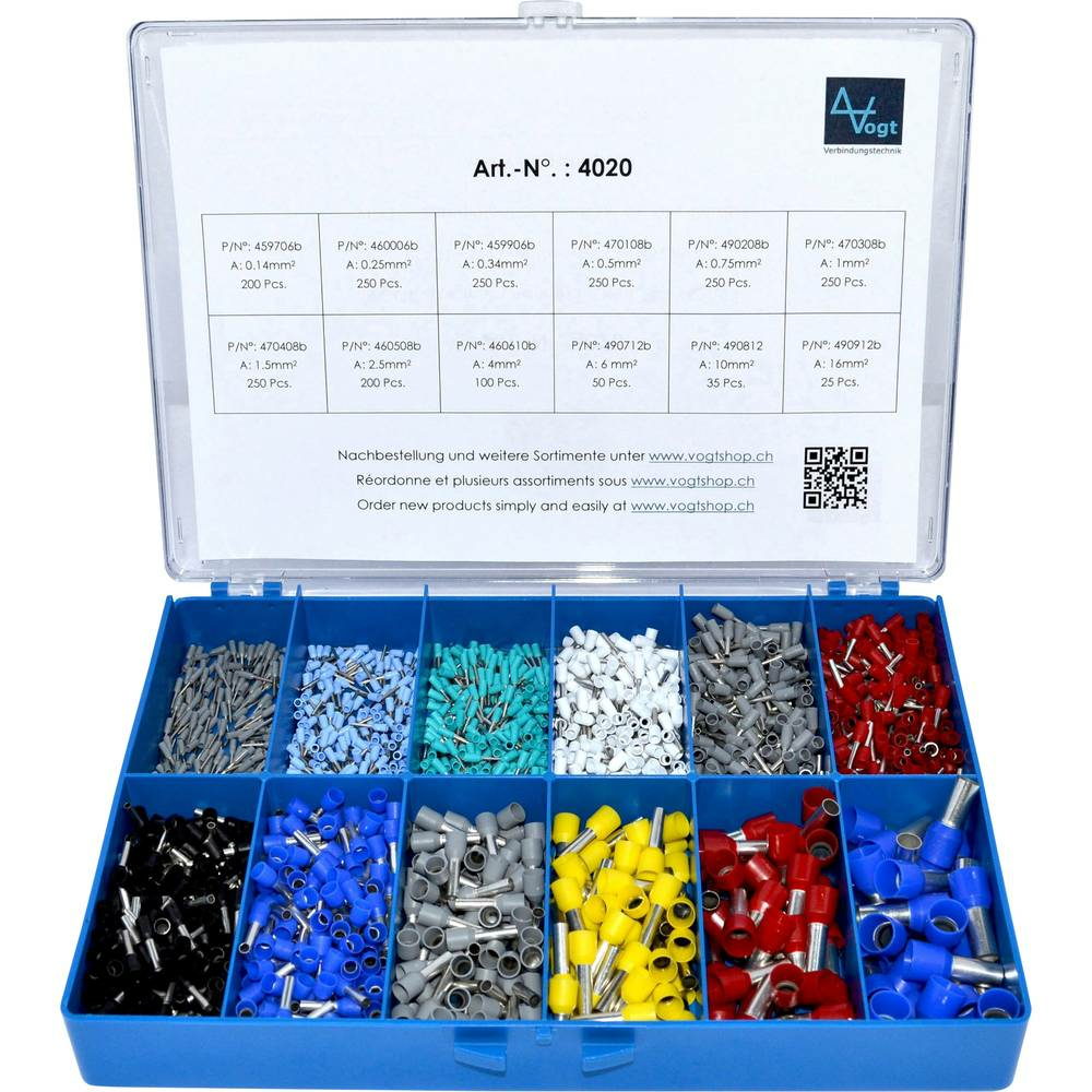 B-Ware Vogt Verbindungstechnik 4020 Aderendhülsen Sortiment 0.14 Mm² 16 Mm² Bunt - 4053199519200