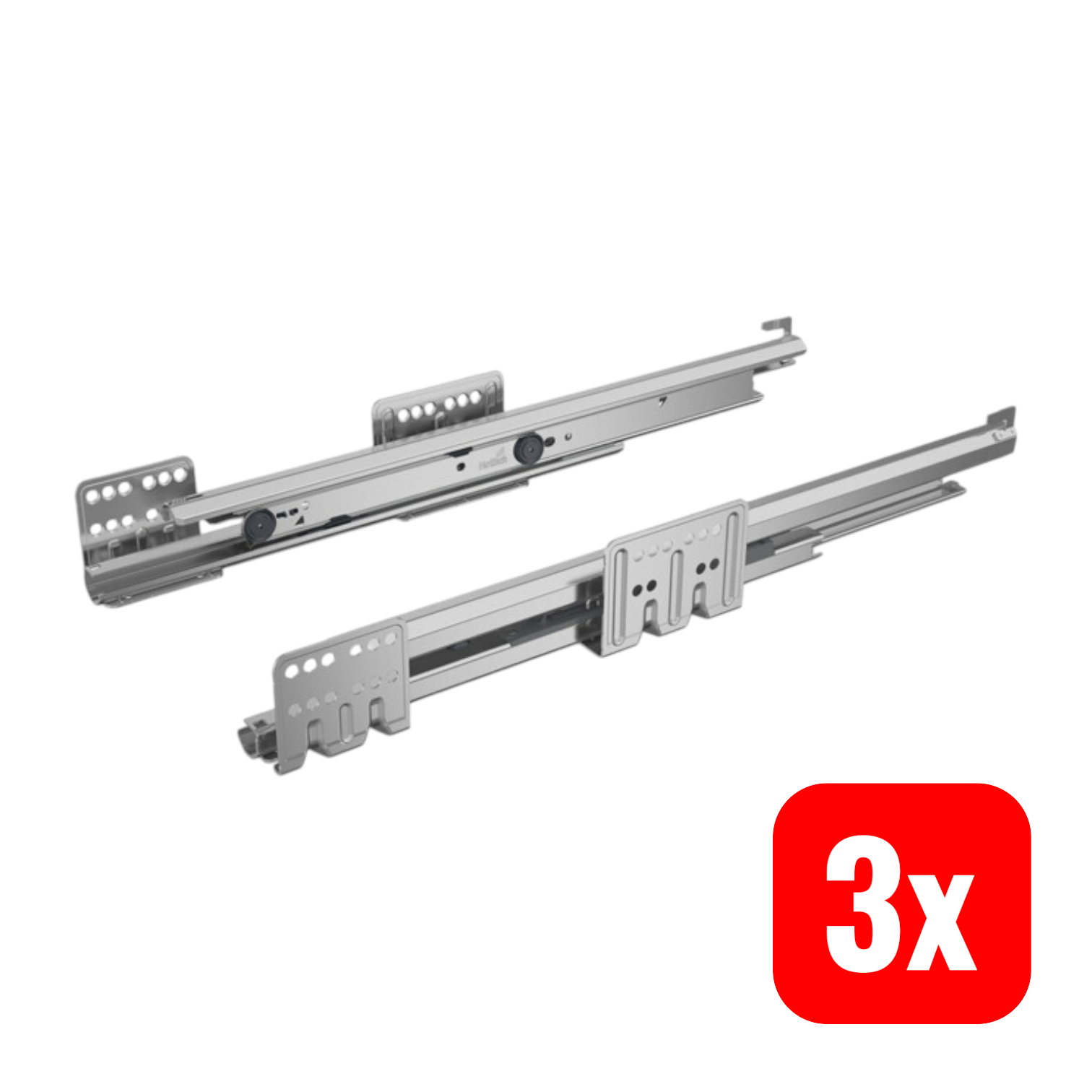 HETTICH Vollauszug Führung Schiene 450 mm 40 kg Stahl Silent Garnitur 3 SETS - 4023149113215