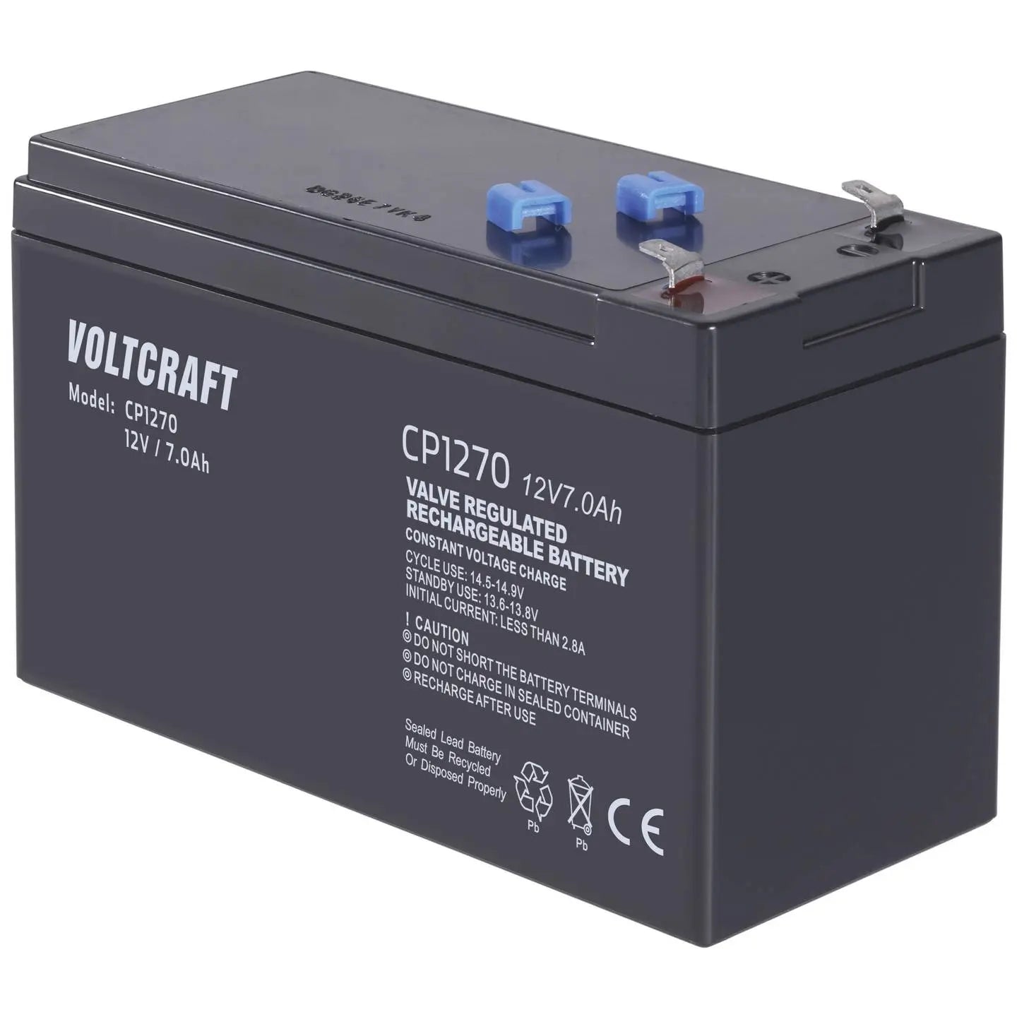 B-Ware Voltcraft Bleiakku Batterie 12 V 7 Ah Wartungsfrei Vlies Technik Alarmanlagen - 4064161214115