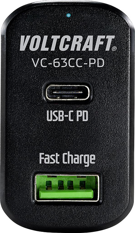 B-Ware Voltcraft Cas 63 Vc 63 Cc Pd Usb Ladegerät Kfz Ausgangsstrom 3 A 2 X Usb Charge