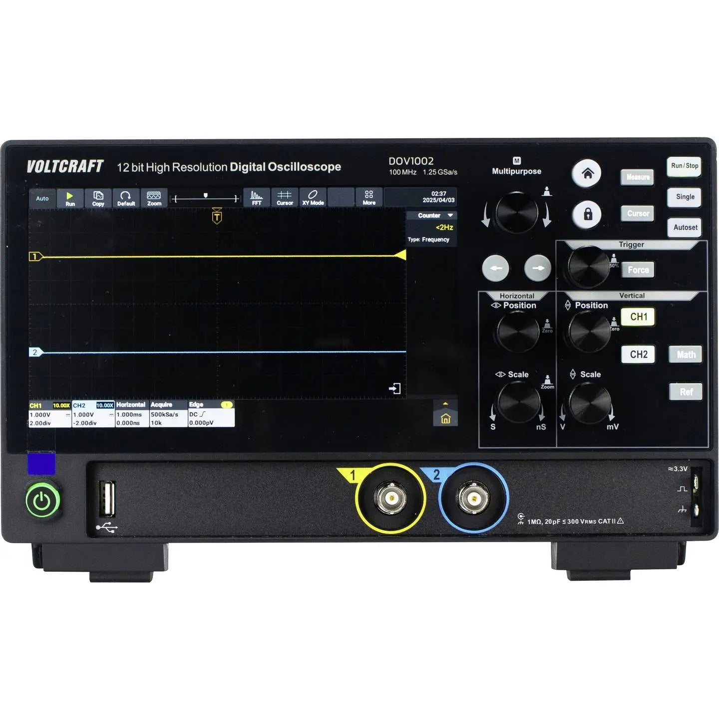 B-Ware Voltcraft Digital Oszilloskop Speicheroszilloskop Dov1002 Lcd Touch 2 Kanal - 4064161397139