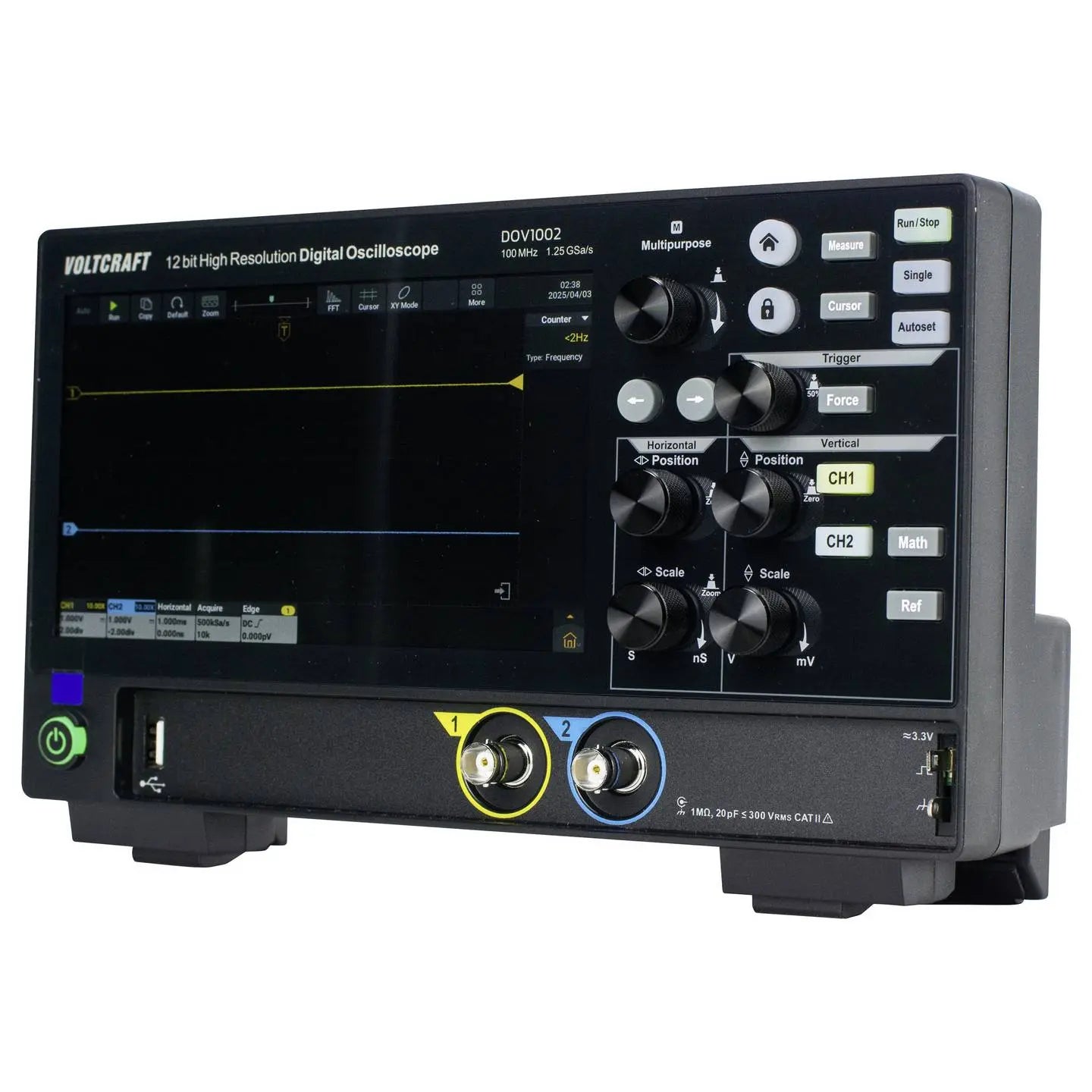 B-Ware Voltcraft Digital Oszilloskop Speicheroszilloskop Dov1002 Lcd Touch 2 Kanal - 4064161397139