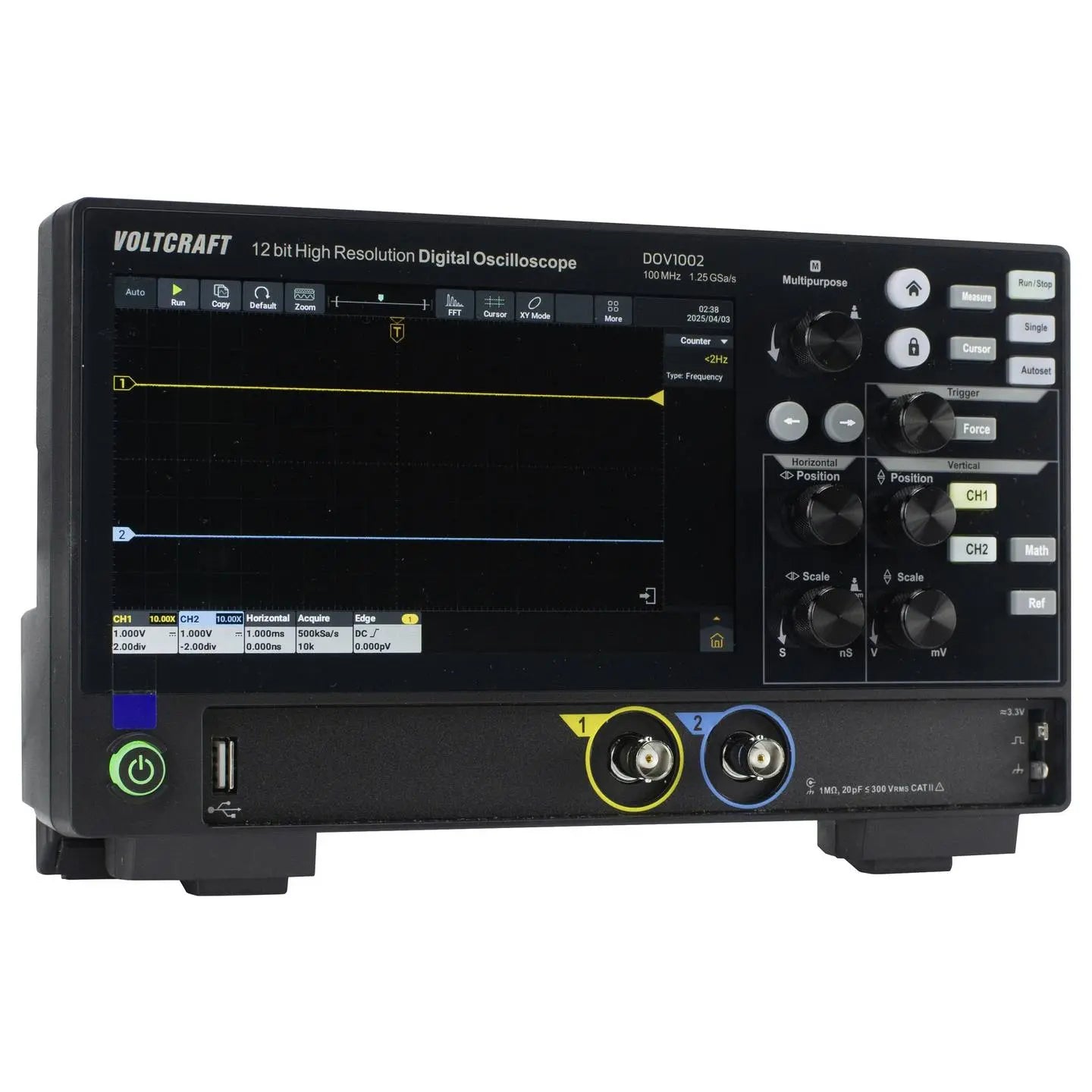 B-Ware Voltcraft Digital Oszilloskop Speicheroszilloskop Dov1002 Lcd Touch 2 Kanal - 4064161397139