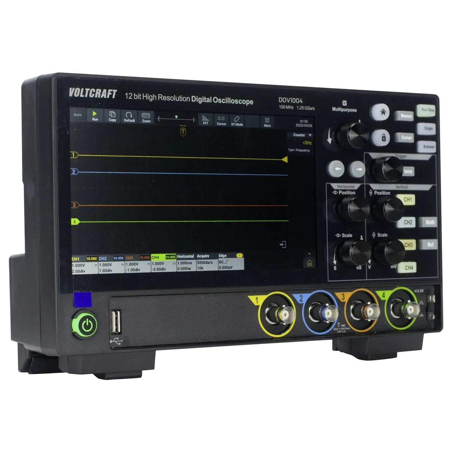 B-Ware Voltcraft Dov1004 Digital Oszilloskop 100 M Hz 4 Kanal 1.25 G Sa/S 50 Mpts 12 Bit  - 4064161397146