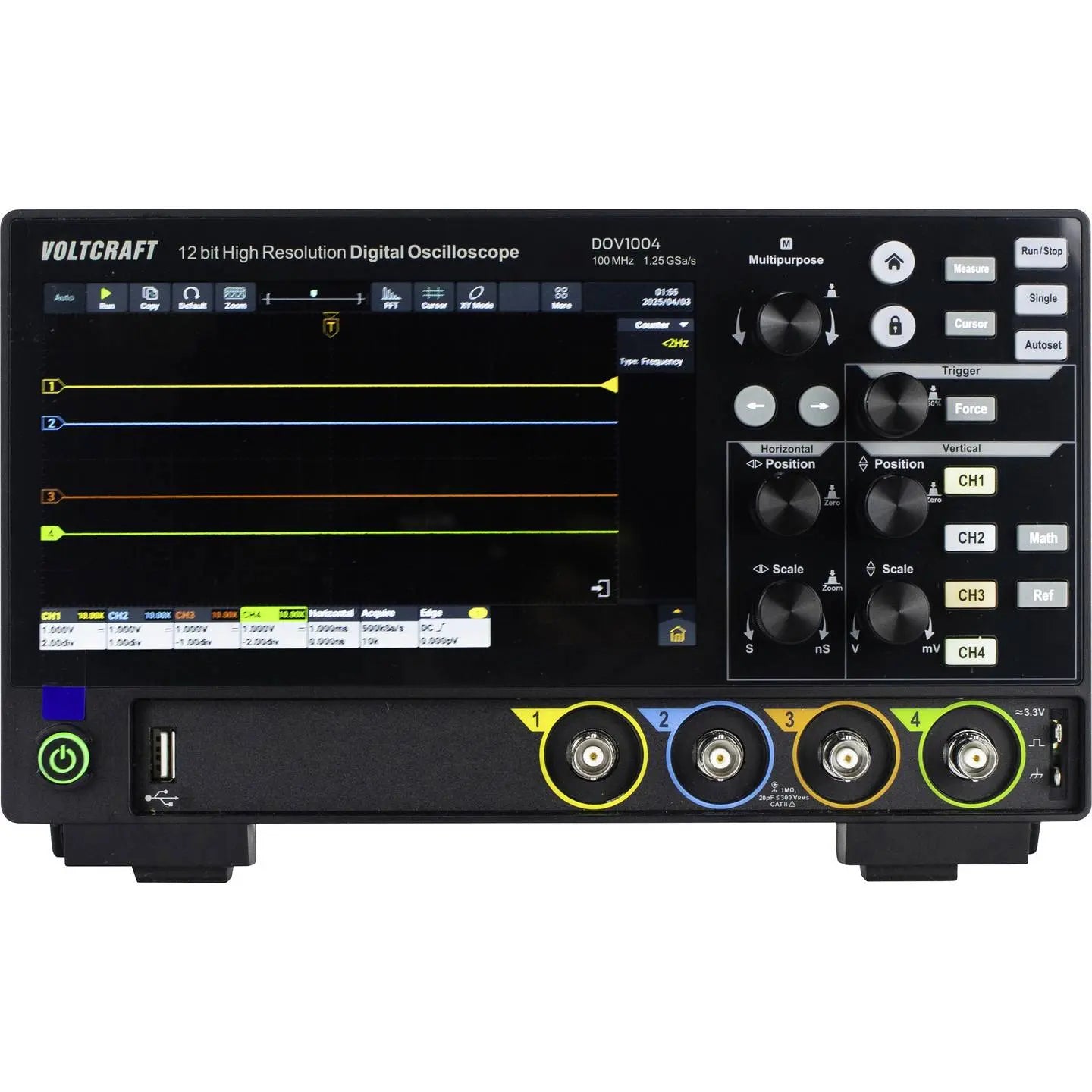 B-Ware Voltcraft Dov1004 Digital Oszilloskop 100 M Hz 4 Kanal 1.25 G Sa/S 50 Mpts 12 Bit  - 4064161397146