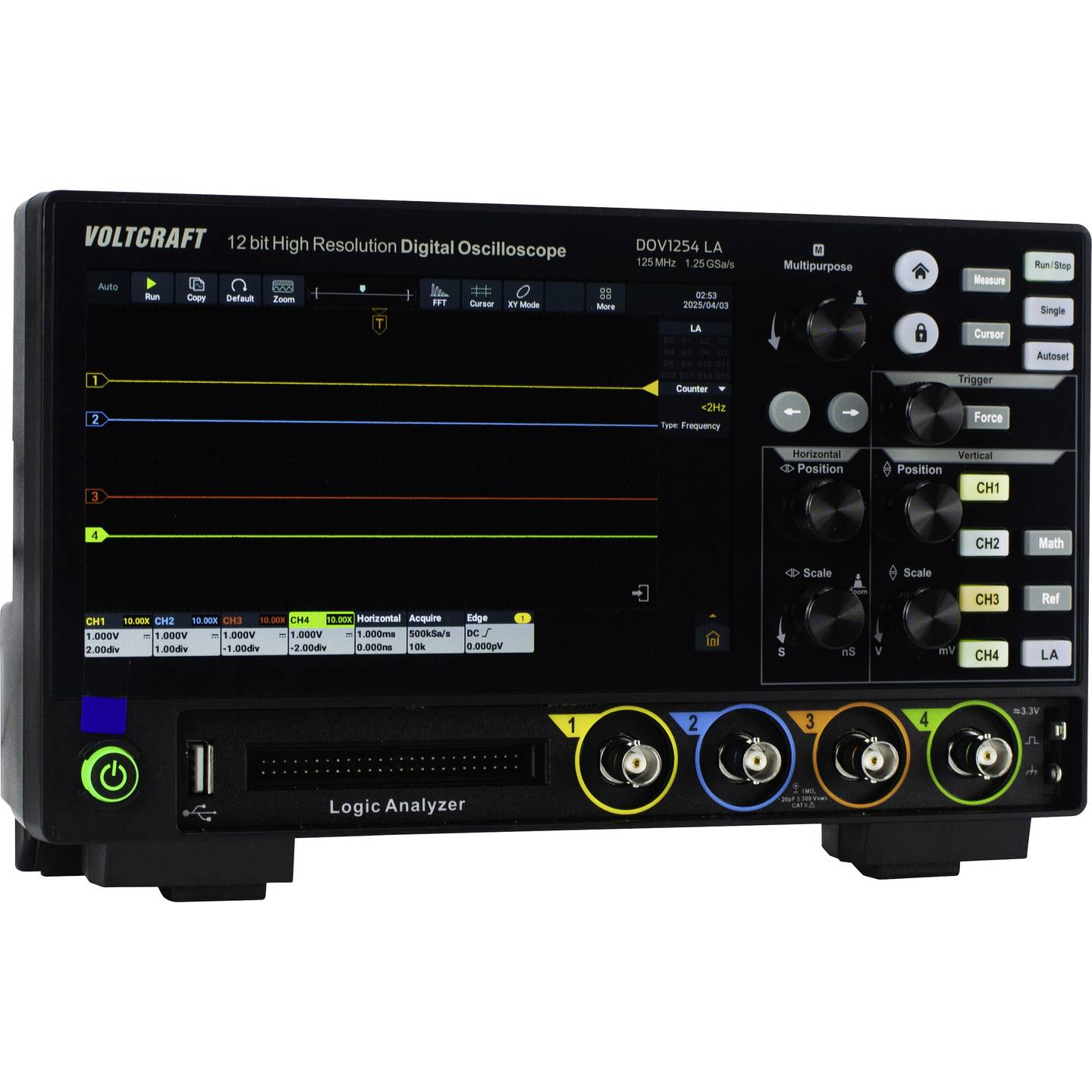 B-Ware Voltcraft Dov1254 La Digitaloszilloskop Messgerät Oszilloskop 125 M Hz 4 Kanal - 4064161397153