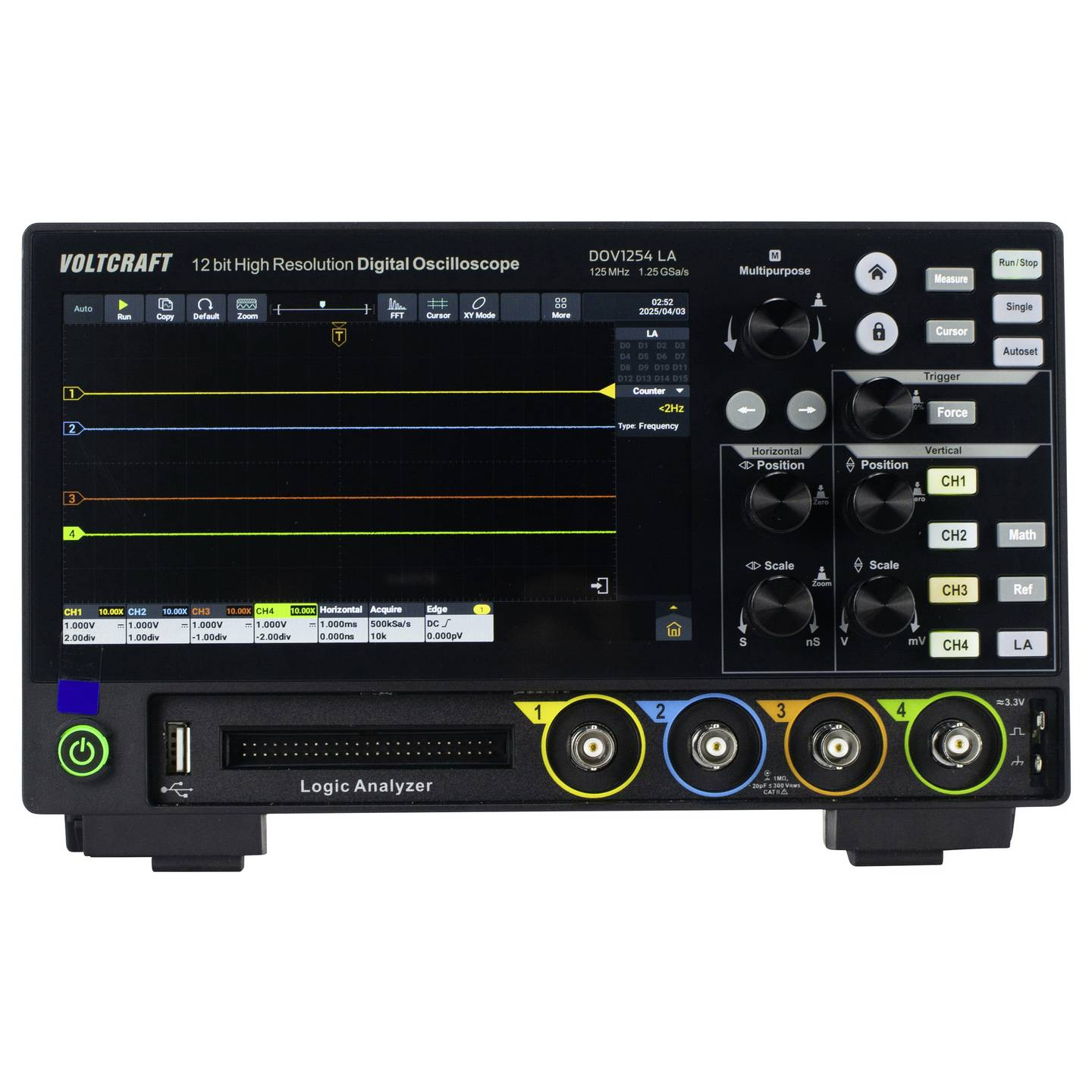B-Ware Voltcraft Dov1254 La Digitaloszilloskop Messgerät Oszilloskop 125 M Hz 4 Kanal - 4064161397153
