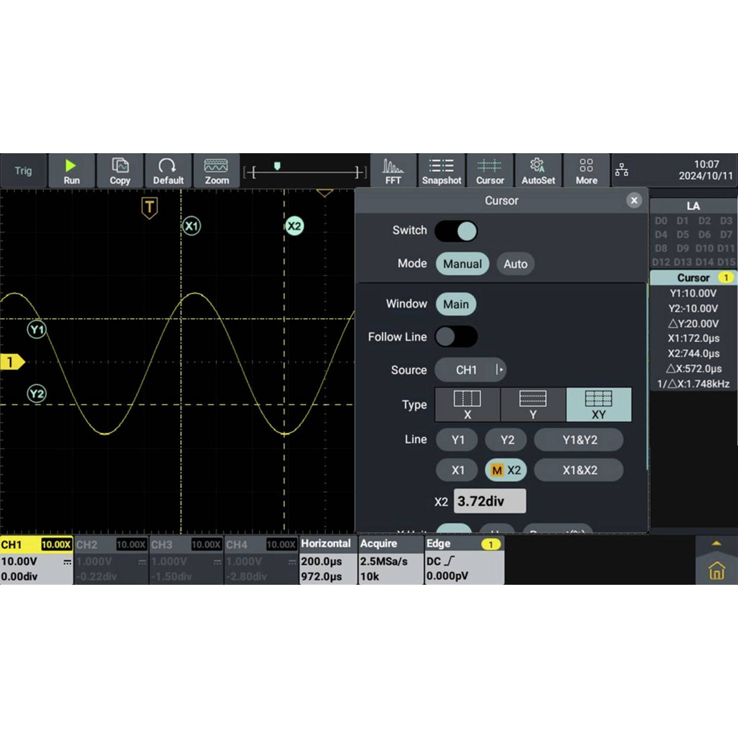 B-Ware Voltcraft Dov1254 La Digitaloszilloskop Messgerät Oszilloskop 125 M Hz 4 Kanal - 4064161397153