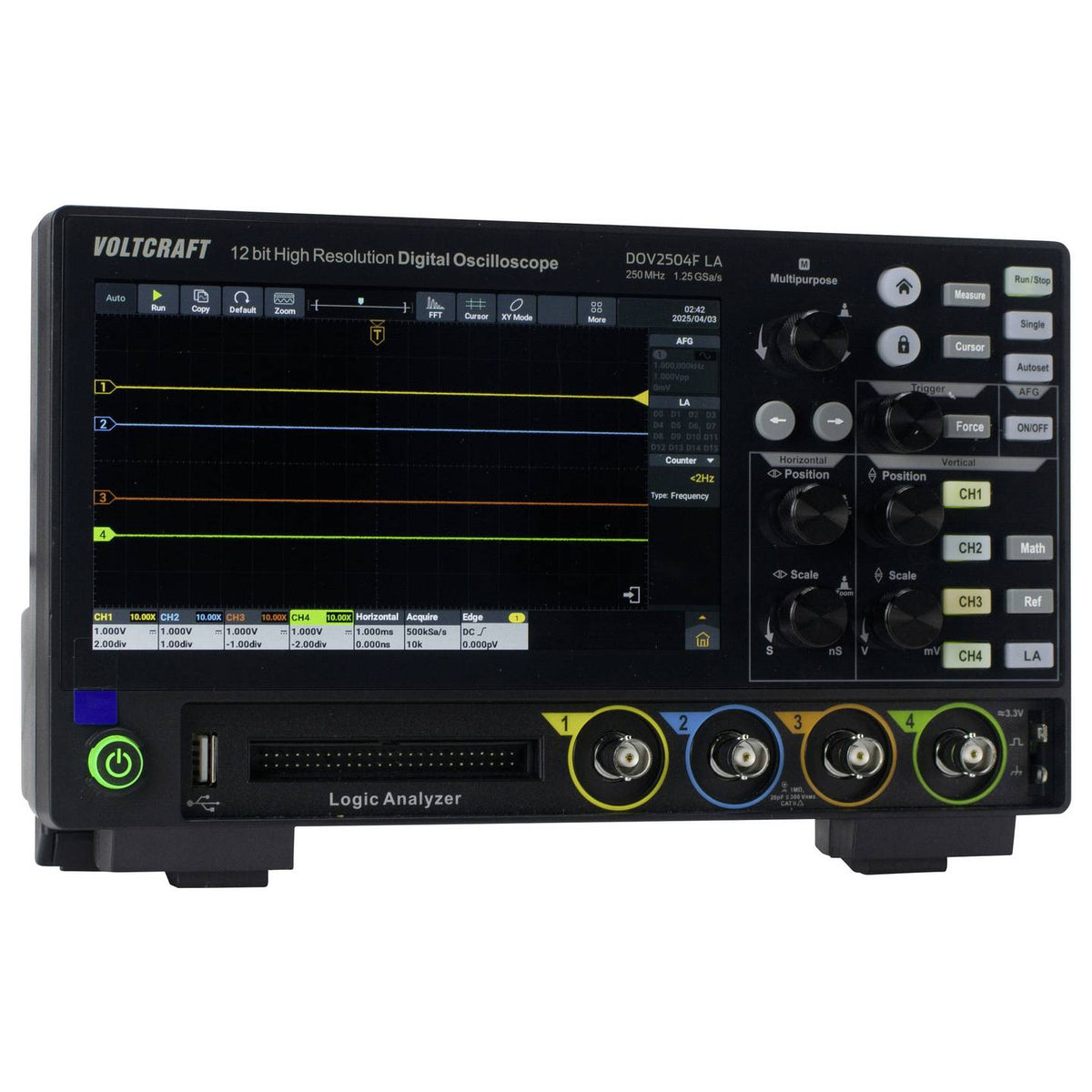 VOLTCRAFT Oszilloskop Digital Messgerät DOV2504F Logic Analyzer 250 MHz 4-Ka778 - 4064161397207
